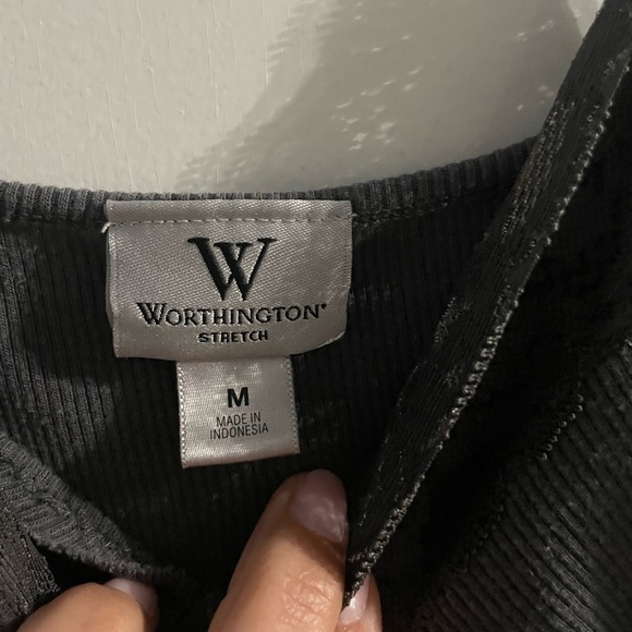 Worthington Charcoal Lace Trim Camisole in size medium - Picture 4 of 5
